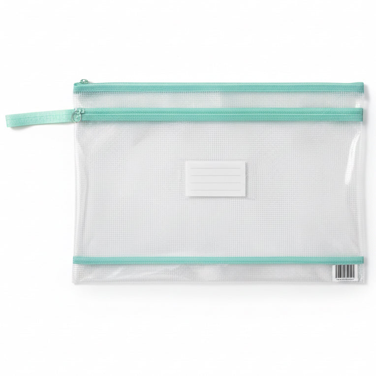 Clear file Bag Zipper / حقيبة ملفات شفافة بسحاب