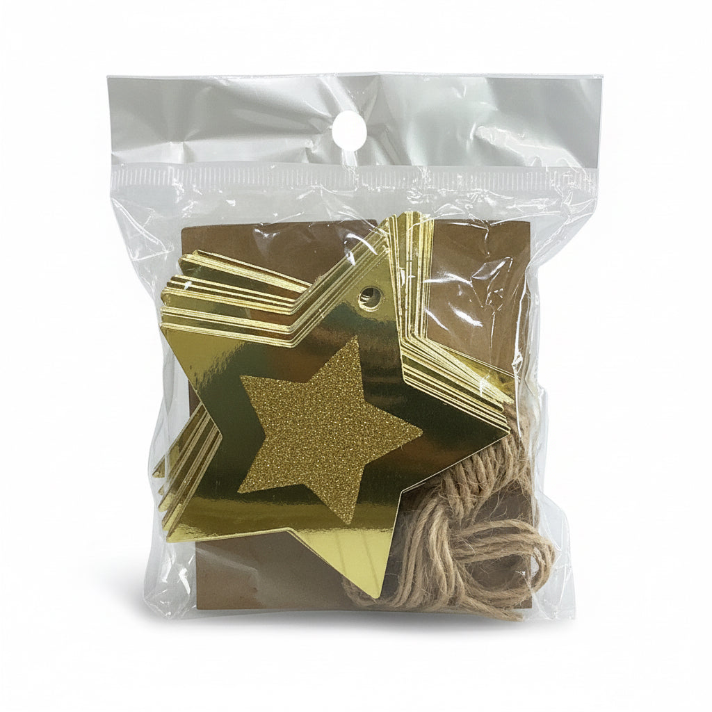 Gold star paper garland / زينة ورقية على شكل نجوم ذهبية