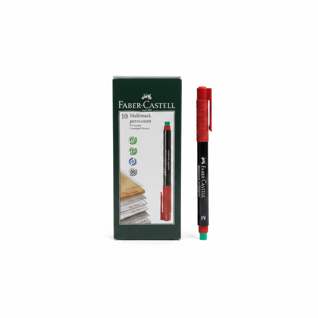 Faber Castell Multimark Permanent x10 Red / فابر كاستل مالتي مارك دائم ×10 أحمر