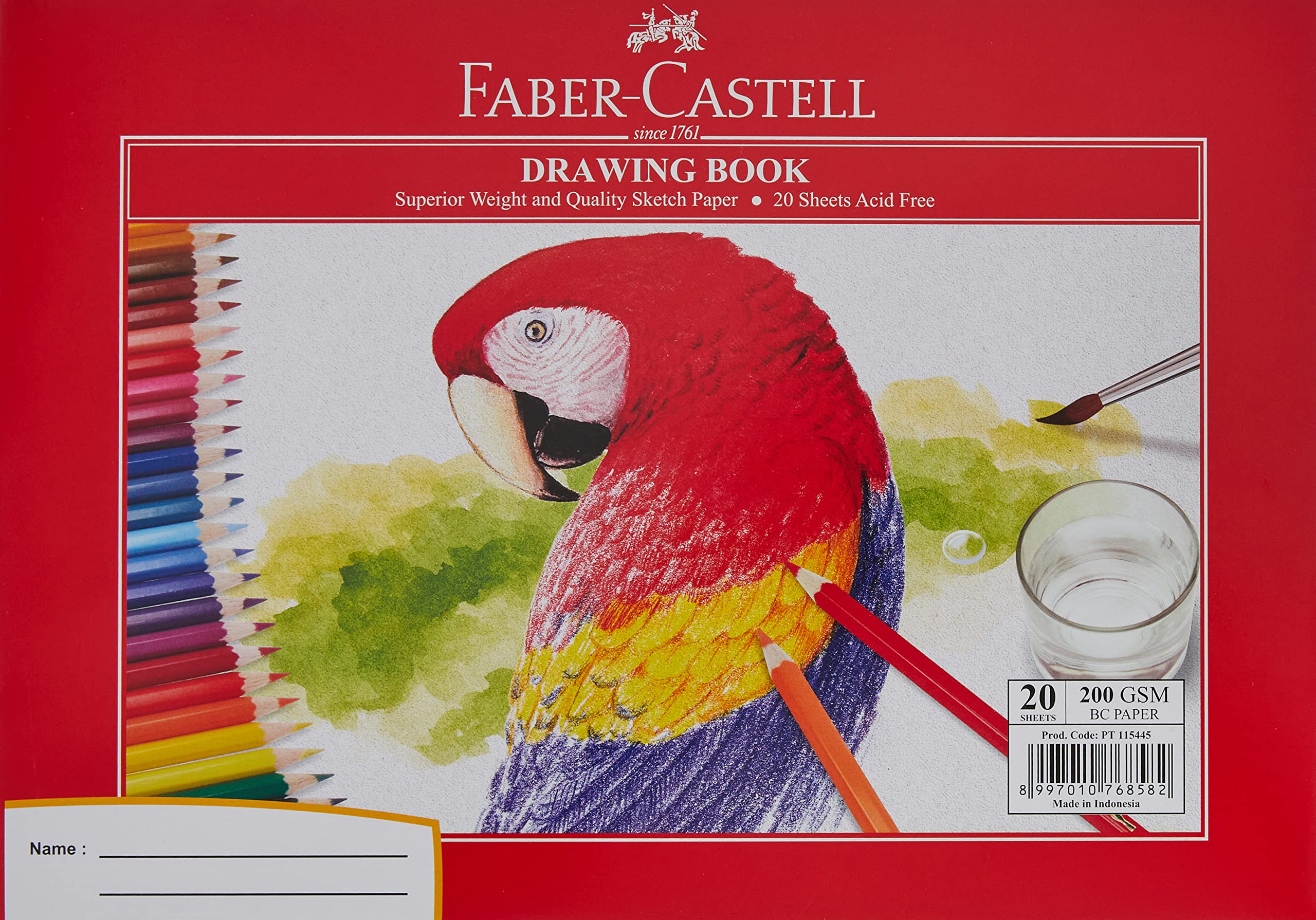 FABER CASTELL Drawing Book 200 gsm 20 sheets / دفتر رسم Faber Castell 200 جم/م² عدد 20 ورقة