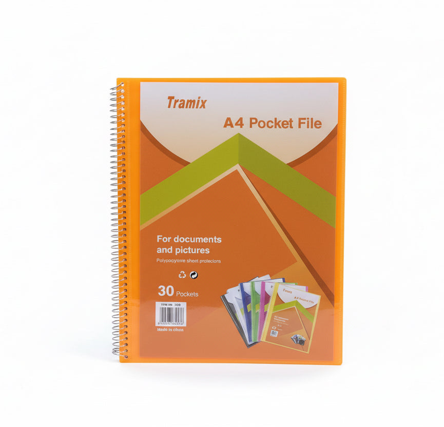 Tramix A4 Pocket File 30 Pockets / ملف جيوب تراميكس A4 عدد 30 جيبًا