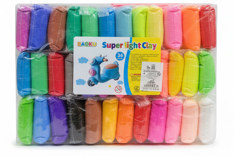 BAOKU Super light clay 36 colours / باوكو طين فائق الخفة 36 لونًا