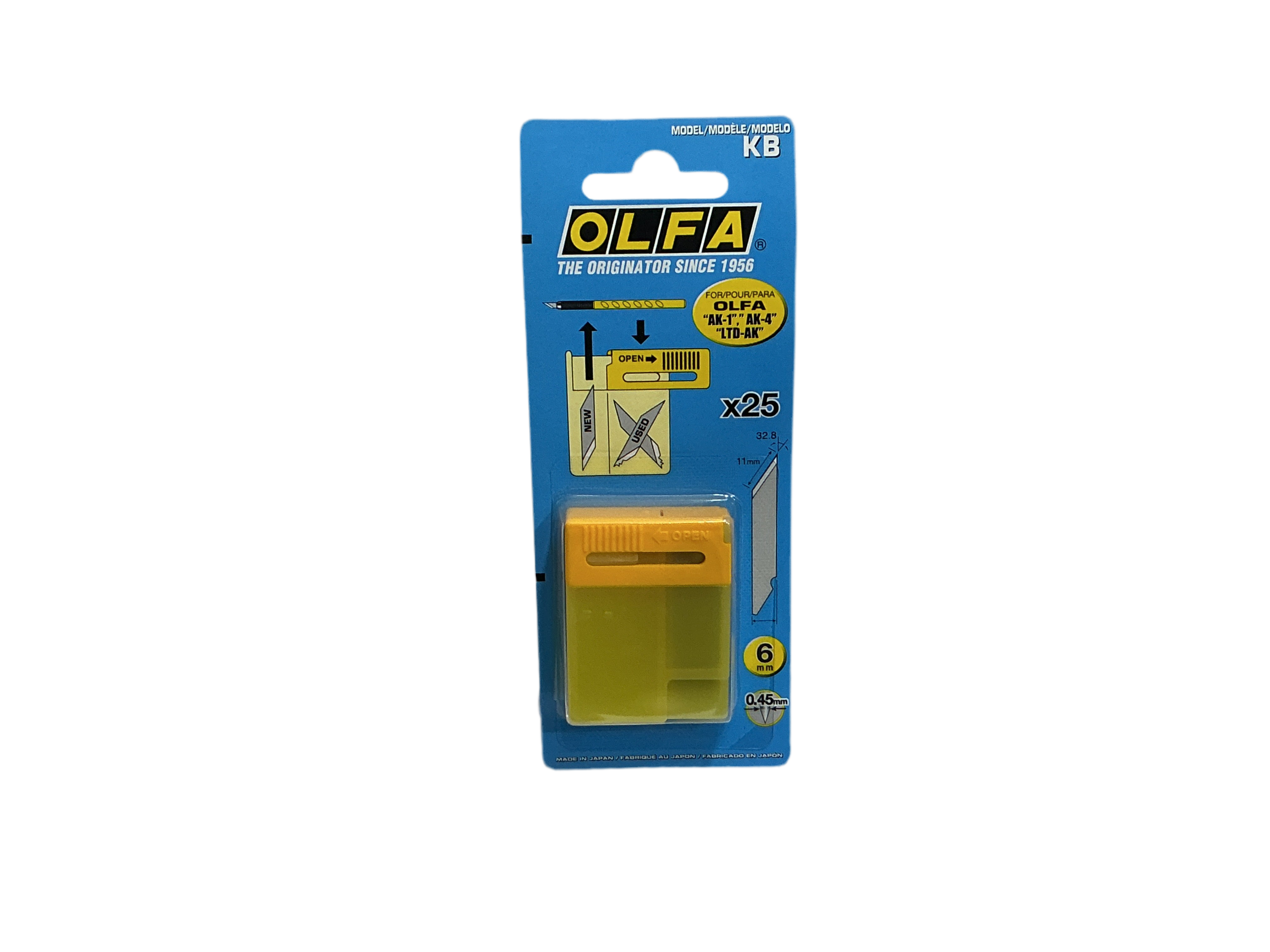 OLFA KB x25 , 6mm SPARE BLADES / شفرات احتياطية أولفا KB ×25، 6 مم