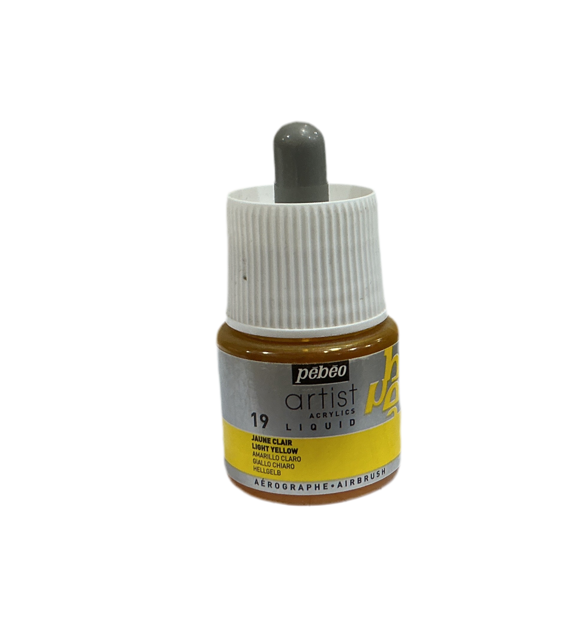 pebeo artist acrylics LIQUID 19 Light Yellow / بيبو أرتيست أكريليك سائل 19 أصفر فاتح