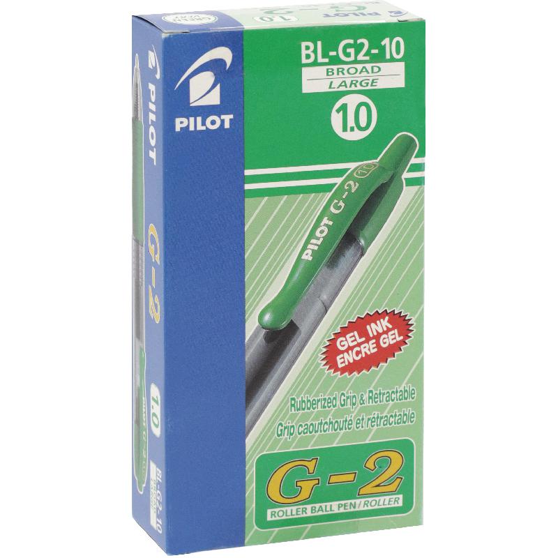 Pilot G-2 1.0 BL-G2-10 BROAD LARGE x12 Green / بايلوت G-2 1.0 BL-G2-10 عريض كبير ×12 أخضر