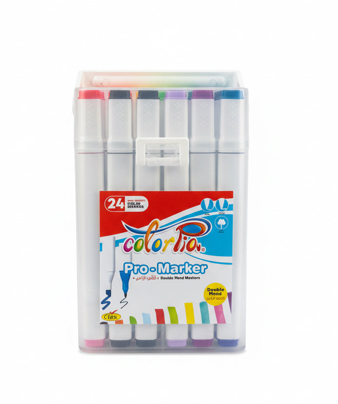colorPia 24 Color Double head markers / أقلام ماركر ColorPia – 24 لونًا – رأسين