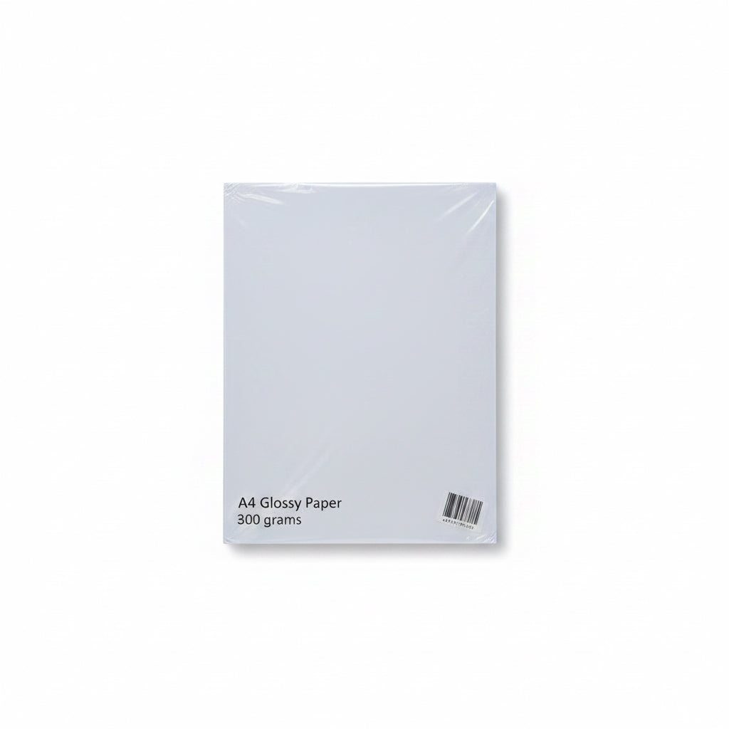 A4 Glossy White Paper – 300 GSM, 100 Sheets / ورق أبيض لامع A4 300 جرام 100 ورقة