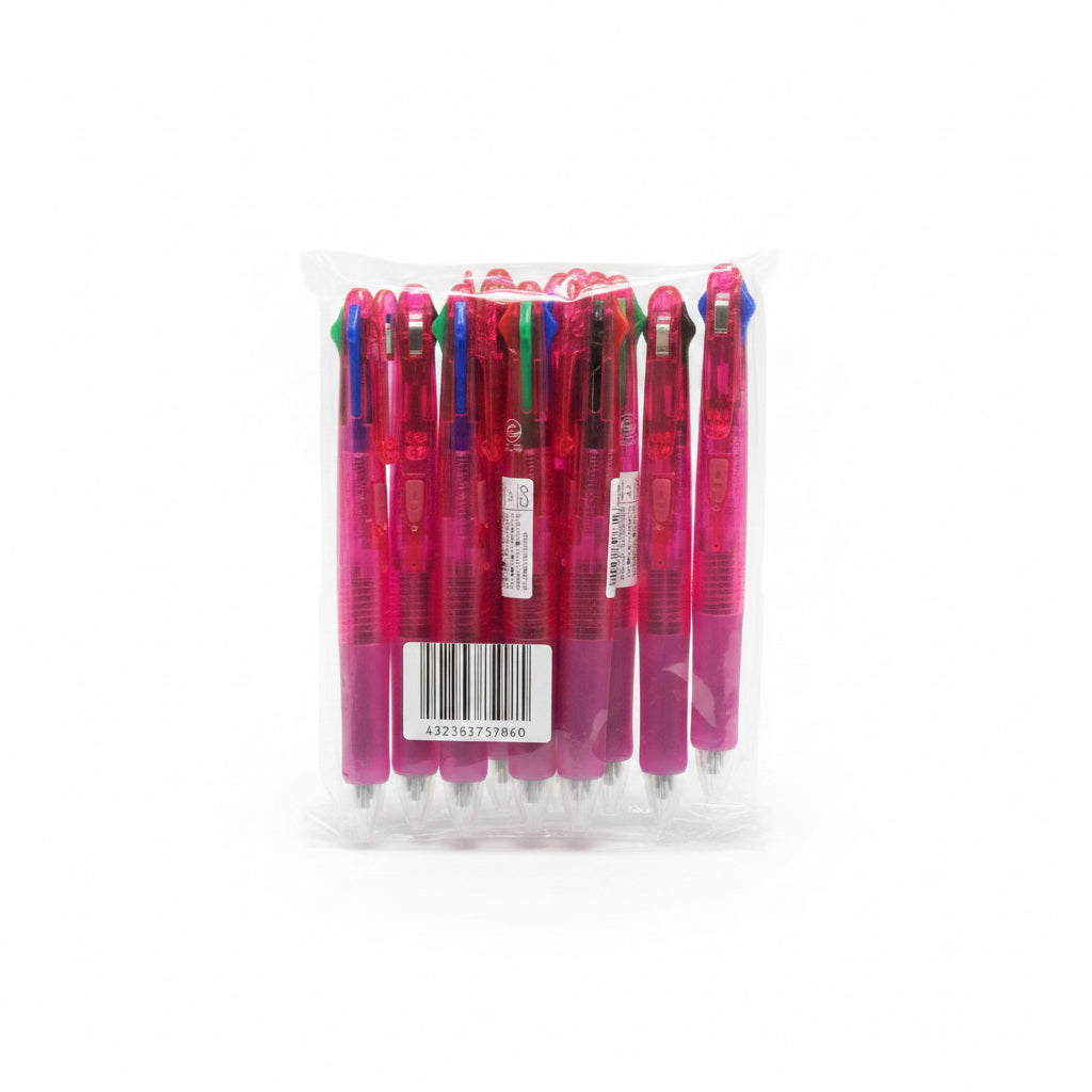 Clip-on Multi Pink 5 in 1 Pen – Pack of 10