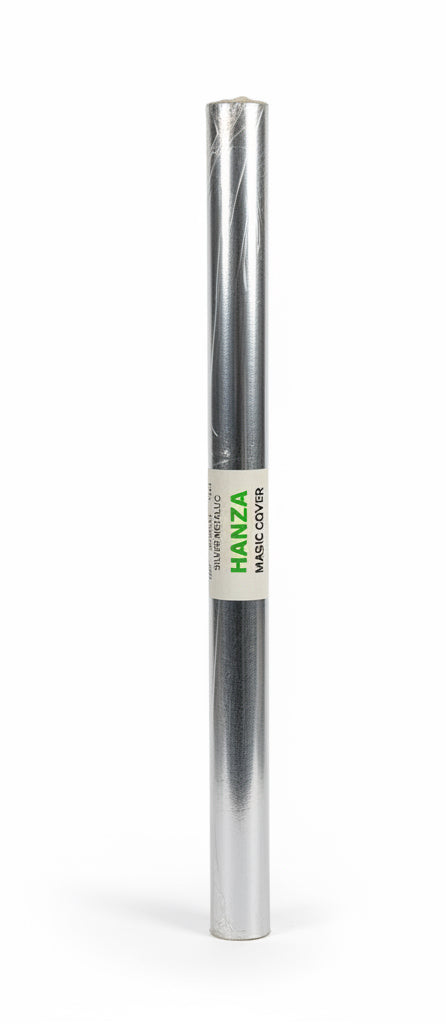 HANZA Silver Metallic Self Adhesive Roll / لفة لاصقة ذاتية فضية معدنية HANZA