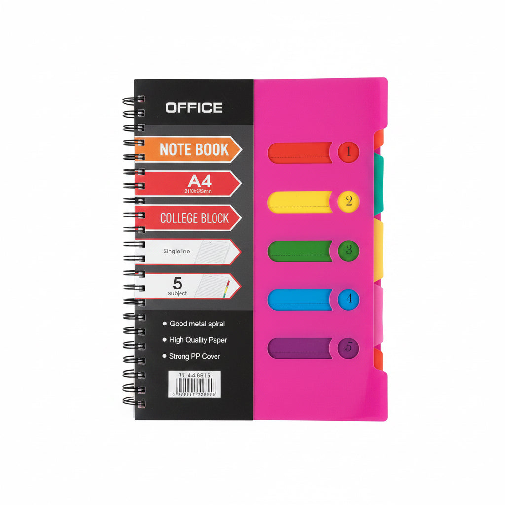 OFFICE NOTEBOOK A4 5 Subject / دفتر مكتبي مقاس A4 – خمس مواد
