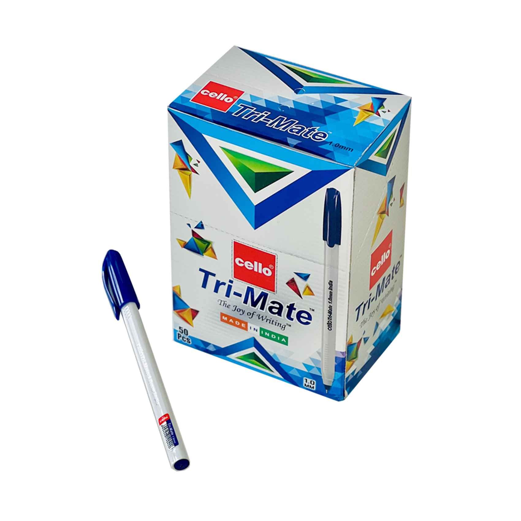 Cello tri-mate Pens 50 Pcs Blue / سيليو تراي-ميت أقلام 50 أزرق