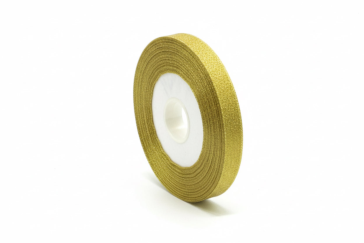 Ribbon 1.2cm Glitter Gold / شريط