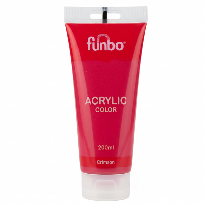 Funbo Acrylic Color Paint 200 ml - Crimson / دهان أكريليك فنبو 200 مل