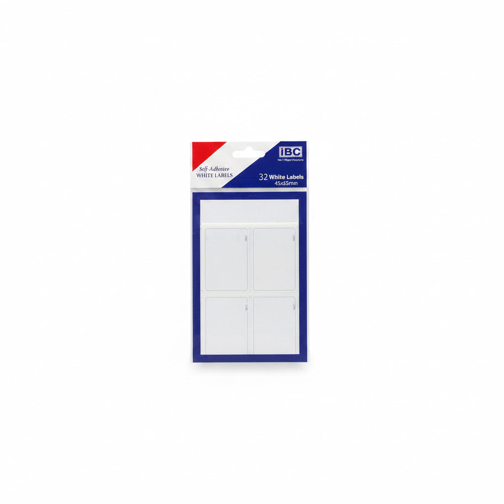 IBC Self Adhesive 32 White LABELS / ملصقات بيضاء ذاتية اللصق IBC