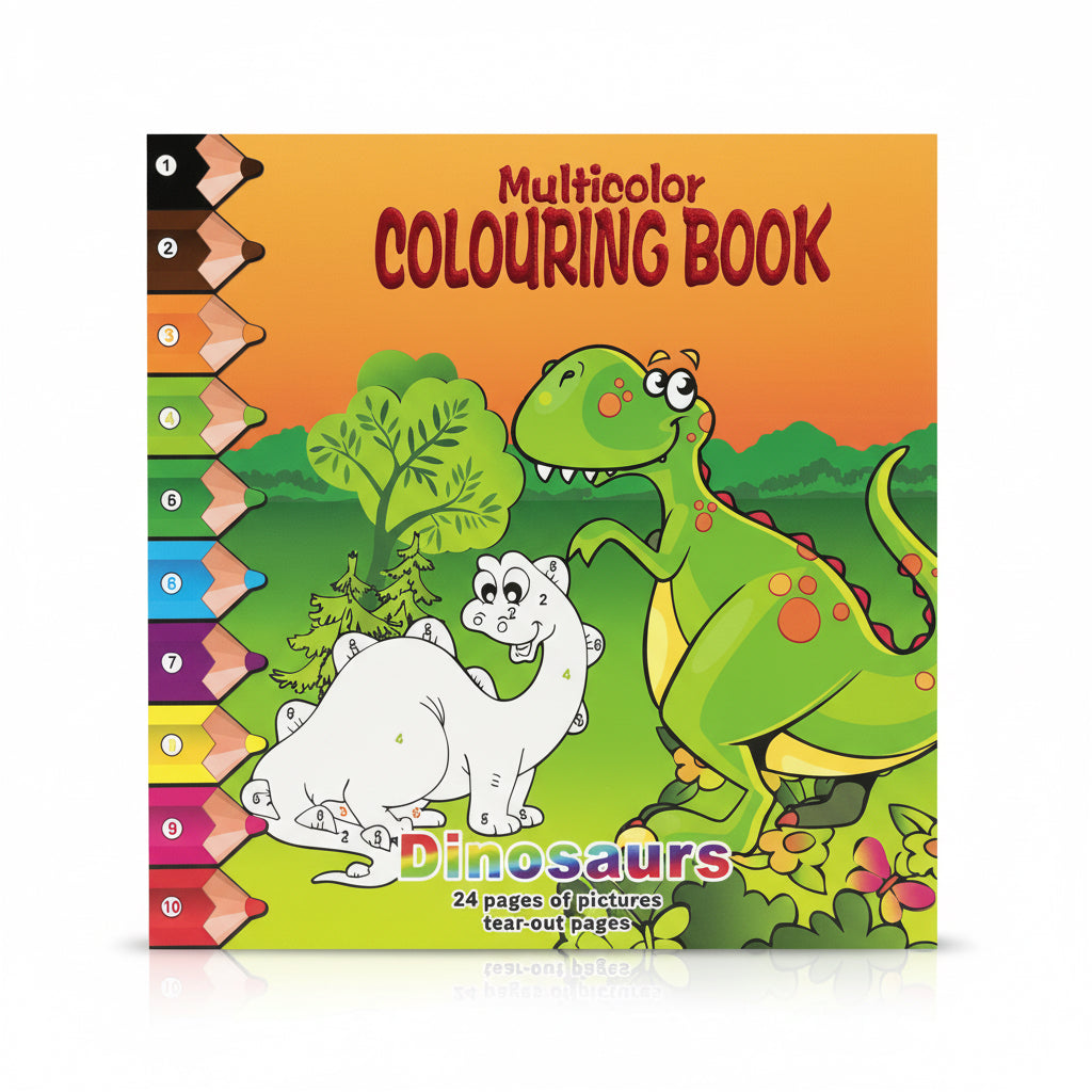 Multicolor Colouring Book Dinosaurs / كتاب تلوين متعدد الألوان - الديناصورات