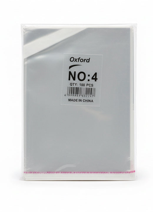 Clear self-sealing plastic bags 100 pcs No.4 / أكياس بلاستيكية شفافة ذاتية الإغلاق – 100 قطعة – رقم 4
