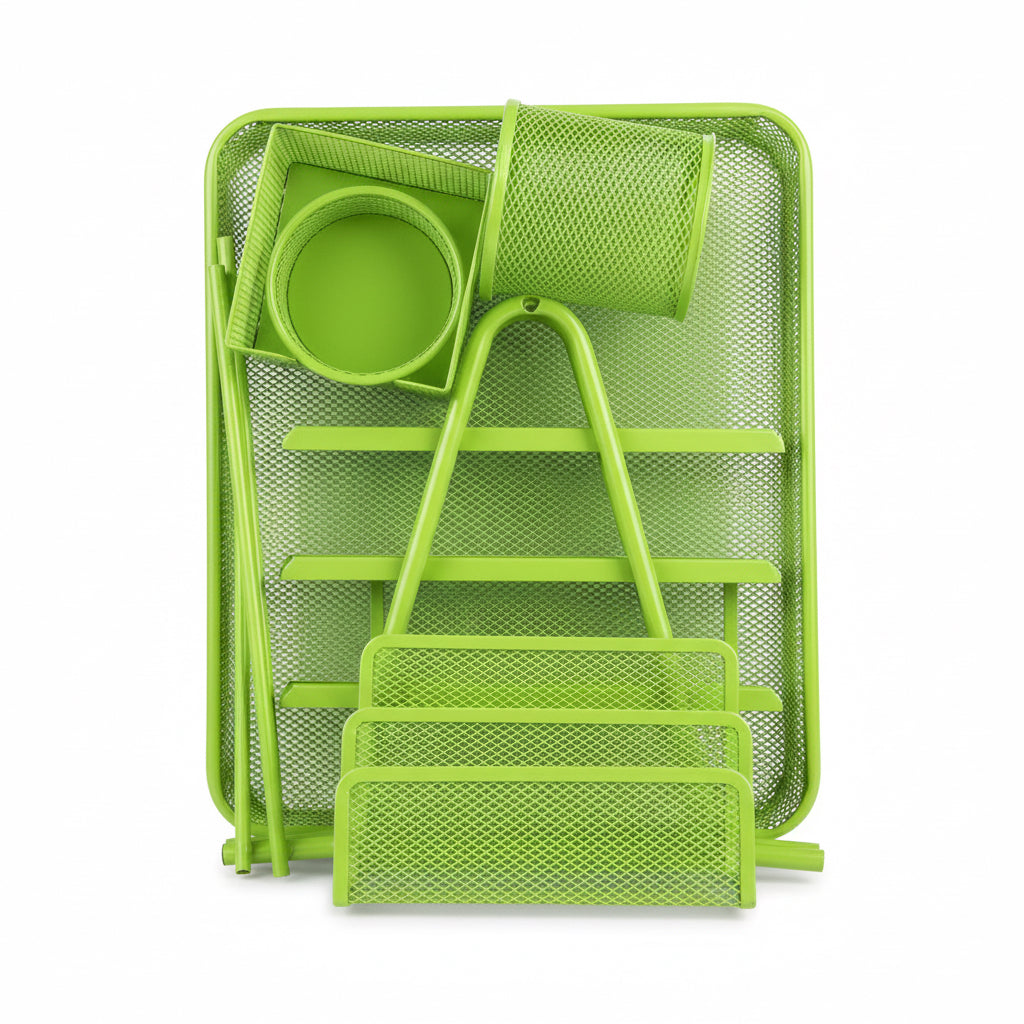 METAL MESH Office Set of 5 Pcs / طقم مكتب شبكة معدنية 5 قطع