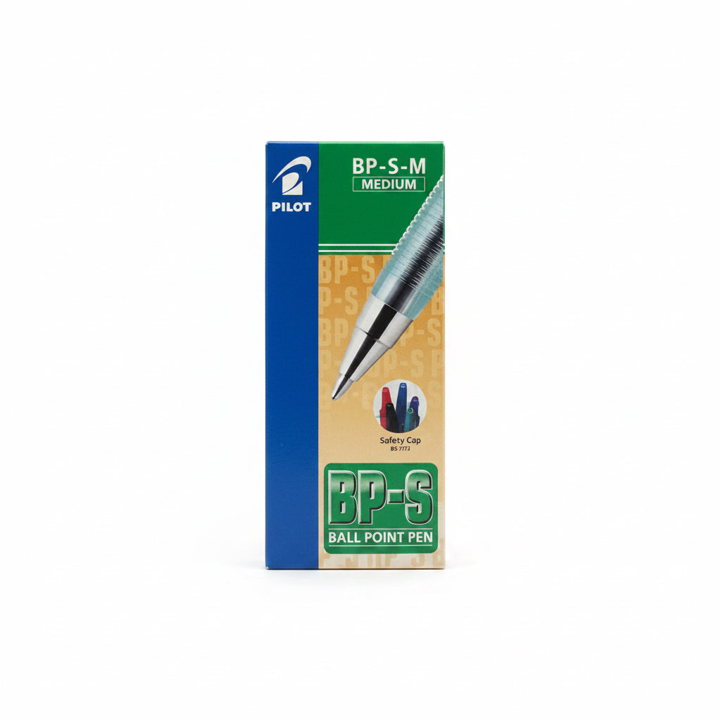 Pilot Ball Point Pen BP-S-M x12 Green MEDIUM / بايلوت قلم حبر كروي BP-S-M ×12 أخضر وسط