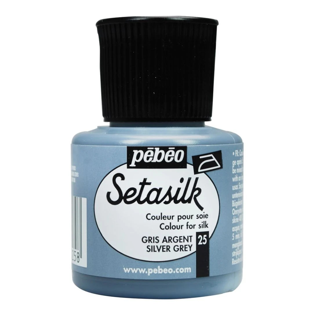 Pebeo Setasilk Silk Paint Silver Grey / بيبو سيتاسيلك لون حرير فضي رمادي