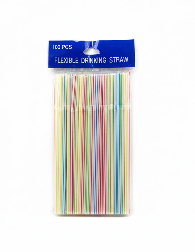 FLEXIBLE DRINKING STRAW 100 Pcs / شفاطات شرب مرنة – 100 قطعة