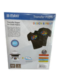 MAXI Transfer paper for Dark fabric A4 5 Sheets / ورق نقل ماكسي للأقمشة الداكنة A4 ‏5 أوراق