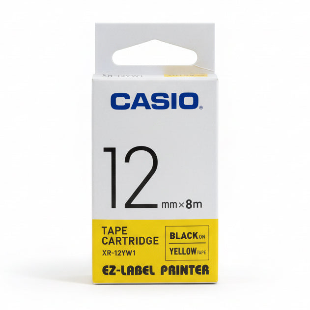 CASIO 12mmx8m TAPE CARTRIDGE Yellow / خرطوشة شريط كاسيو 12مم×8م أصفر