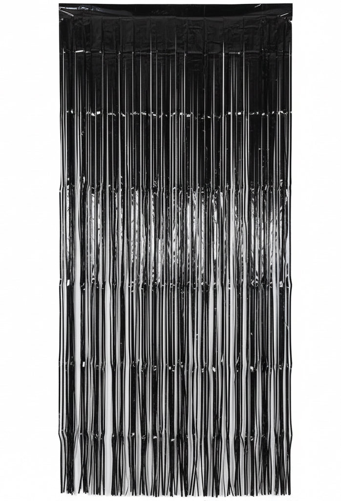 Foil Fringe Curtain Black / ستارة فويل بشرائط – لون أسود