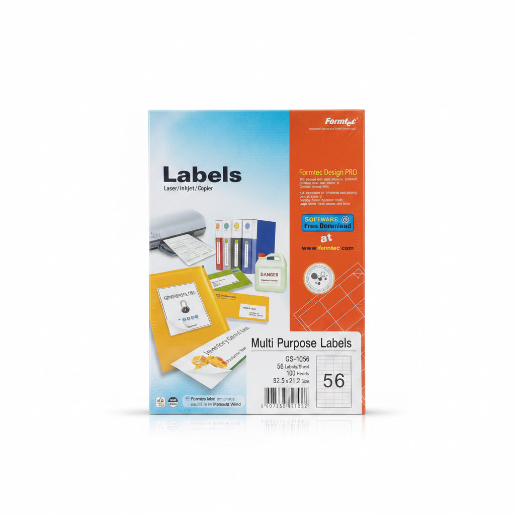Formtec multi purpose labels GS-1056, 100 Sheets A4 / ملصقات فورمتك متعددة الأغراض GS-1056، 100 ورقة A4