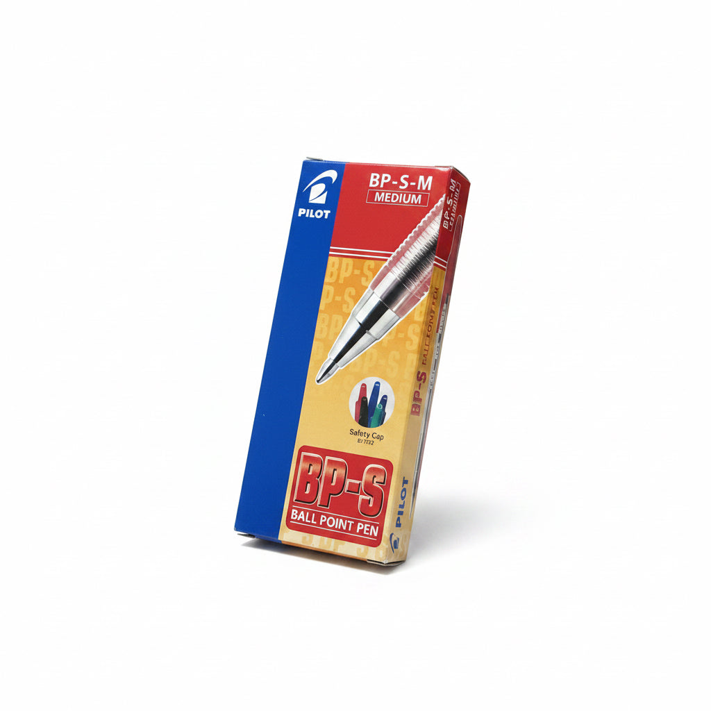 Pilot Ball Point Pen BP-S-M x12 Red MEDIUM / بايلوت قلم حبر كروي BP-S-M ×12 أحمر وسط