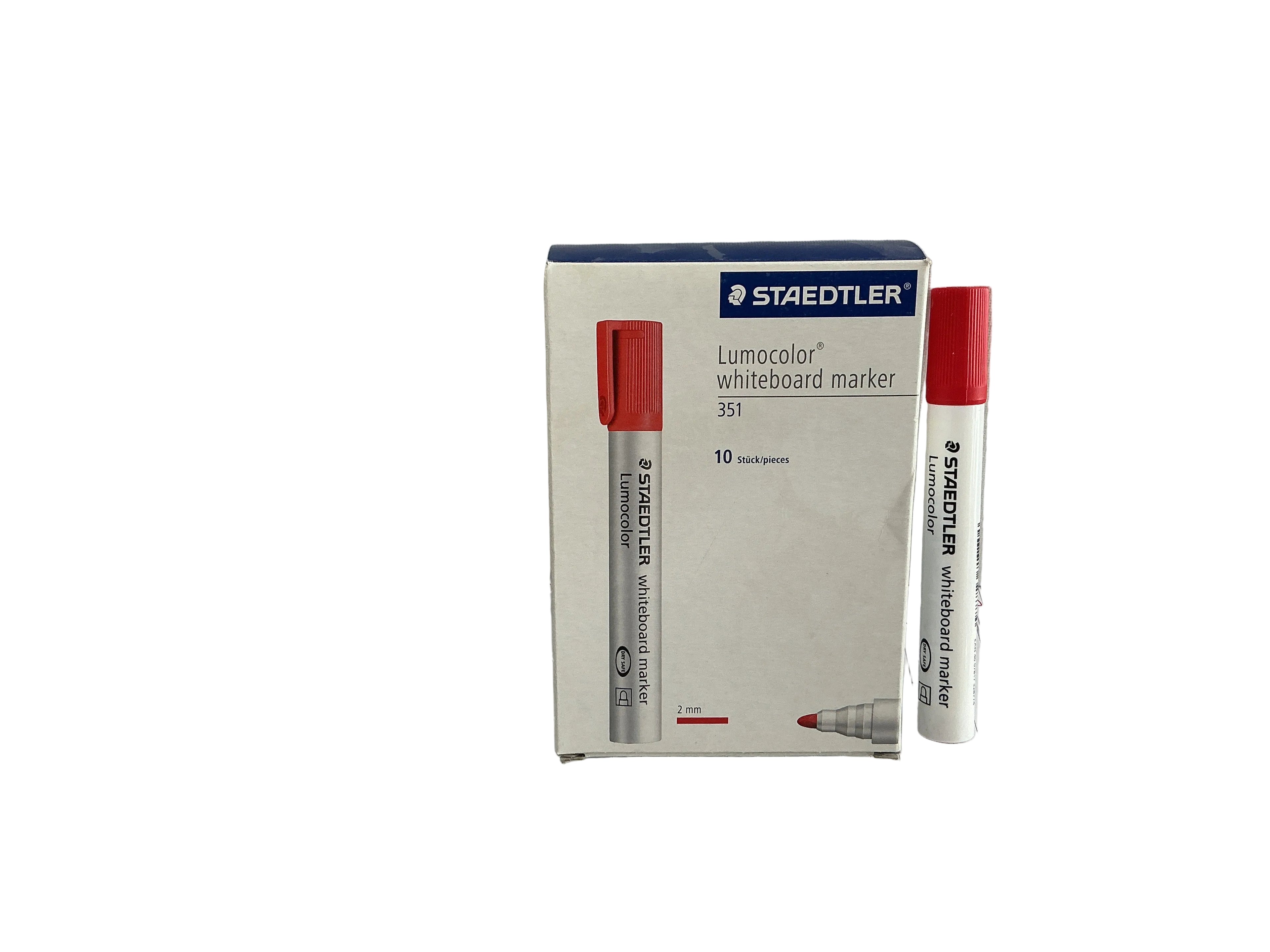 STAEDTLER Lumocolor whiteboard Marker Red 351  x10 /ستدلر لوموكولور سبورة بيضاء أحمر ×10