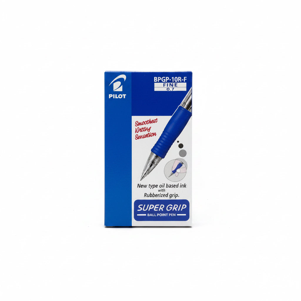 Pilot SUPER GRIP BPGP-10R-F FINE x12 Blue / بايلوت سوبر جريب BPGP-10R-F فاين ×12 أزرق
