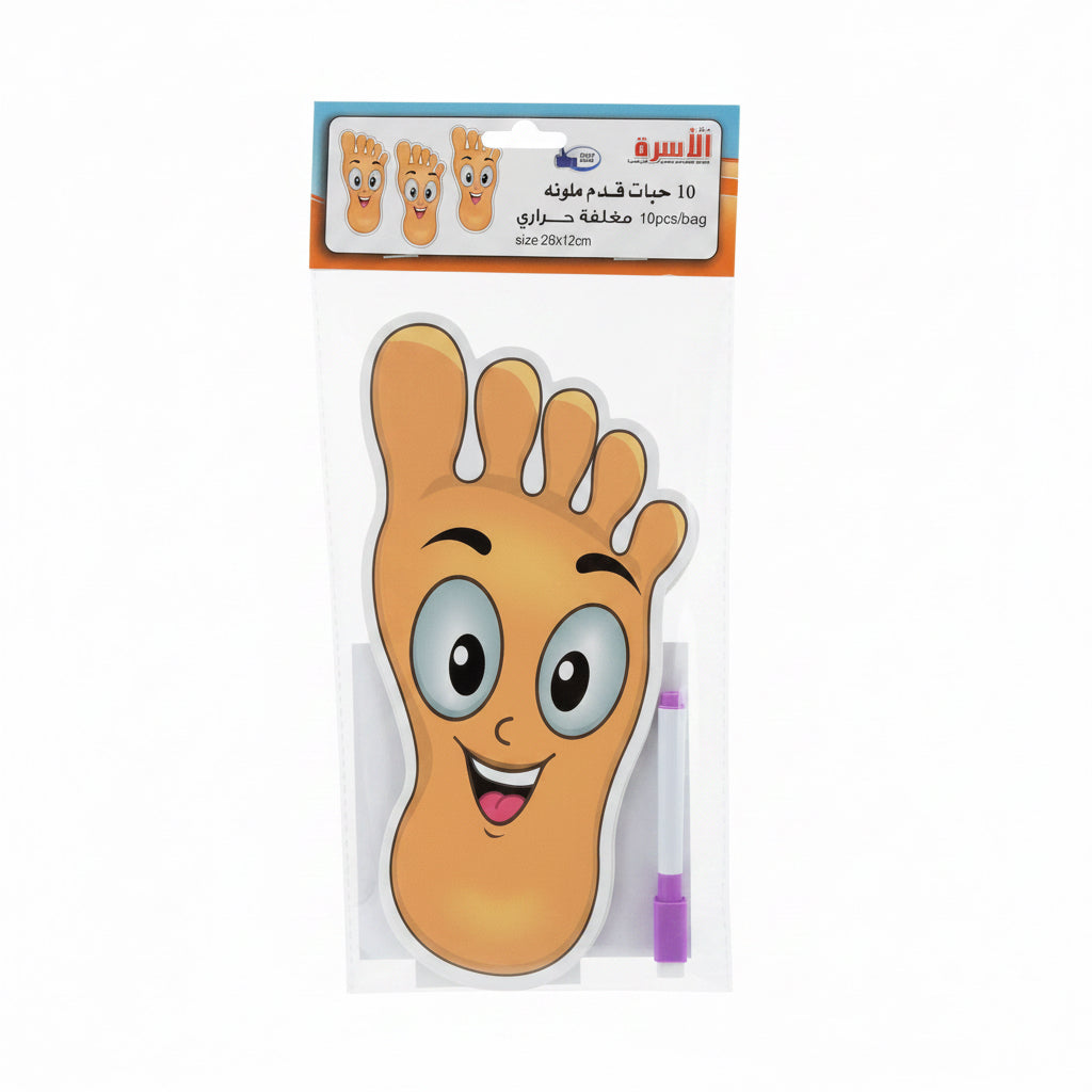 10 Colored Foot Cut-outs / 10 حبات قدم ملونه