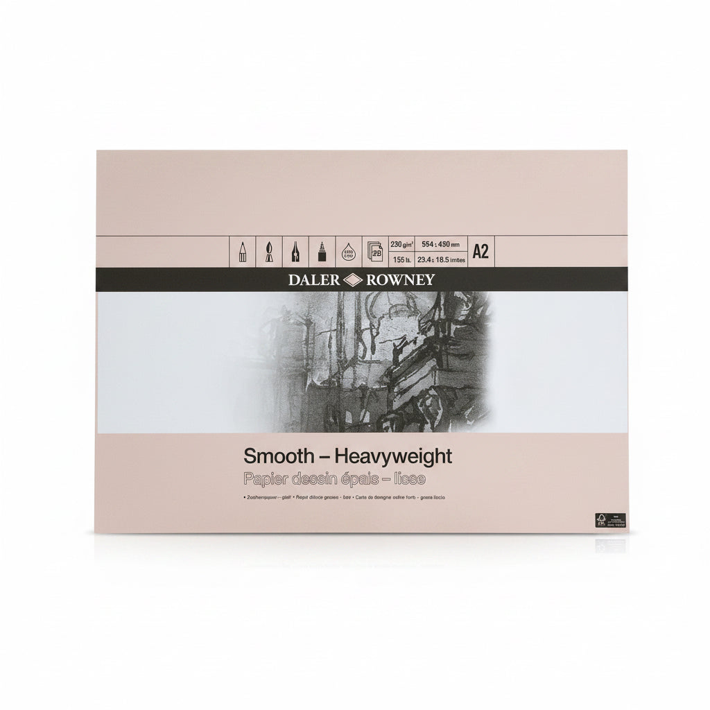 DALER ROWNEY 220g/m smooth-Heavyweight 25 sheets/ ديلر راوْني ناعم – ثقيل الوزن