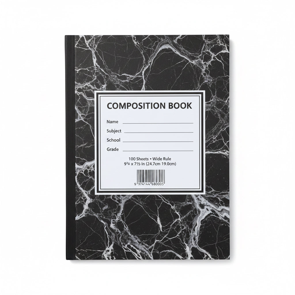 Composition Book – 100 Sheets / : دفتر إنشاء أو دفتر واجبات – 100 ورقة