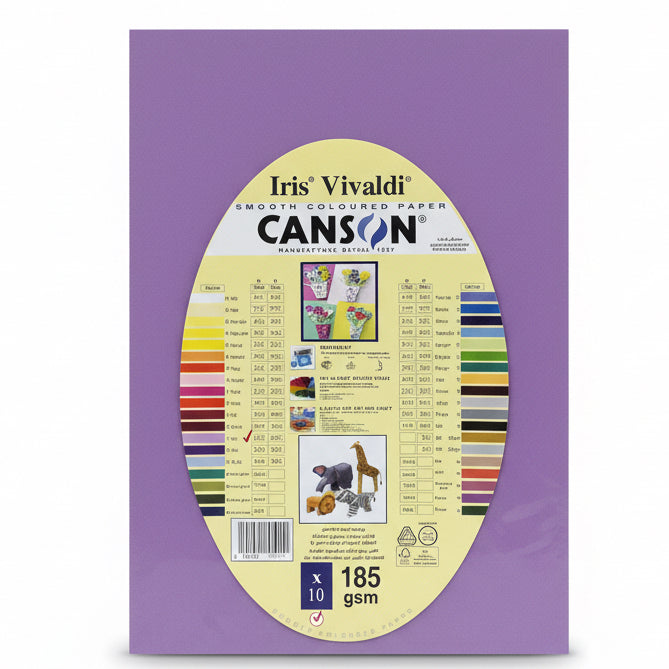 Iris Vivaldi Canson paper A4 185 gsm x10 / ورق كانسون Iris Vivaldi ‏185 A4 جم/م² ×10