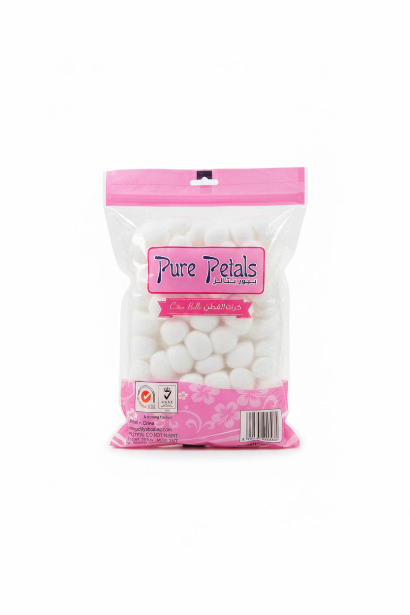 Pure Petals Cotton Balls 100 / كرات قطن بيور بيتالز – 100 قطعة