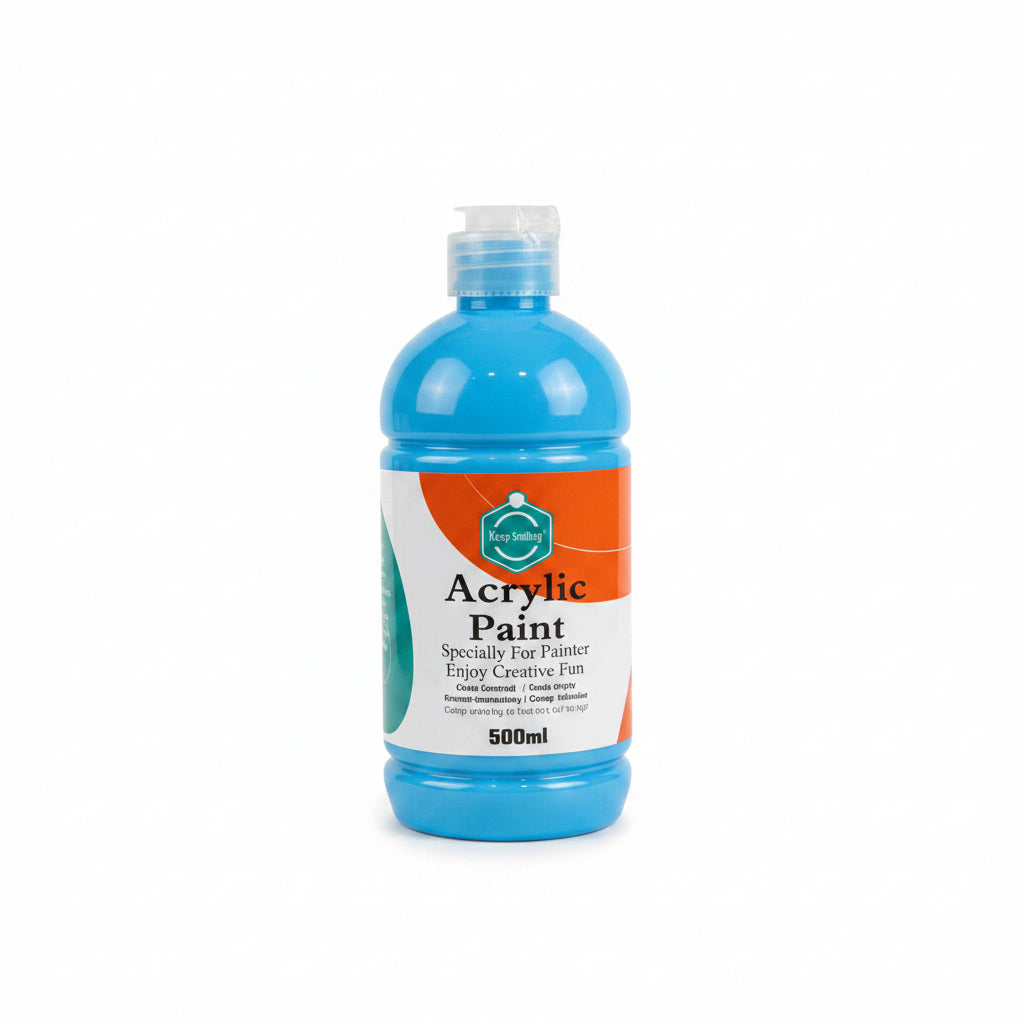 Keep smiling Acrylic Paint 500 ml Light Blue / طلاء أكريليك كييب سمايلينغ – 500 مل، أزرق فاتح