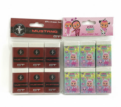 6 Pieces Erasers Set kids / مجموعة ممحاة للأطفال 6 قطع