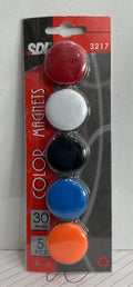 SDI 3217 Colour Magnets 30mm 5 Pcs / مغناطيسات SDI ملوّنة 30 مم 5 قطع
