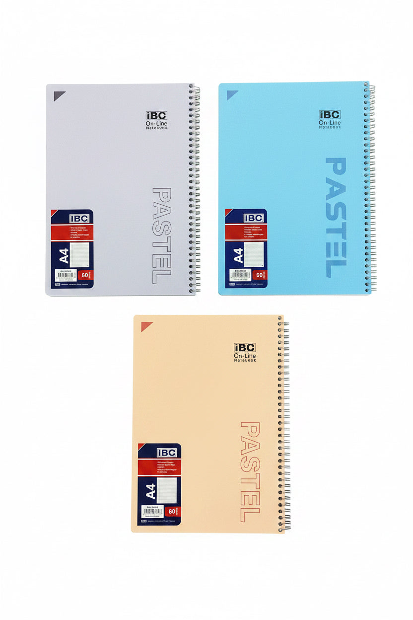 IBC NoteBook A4 Pastel 60 sheets / دفتر IBC ‏A4 باستيل