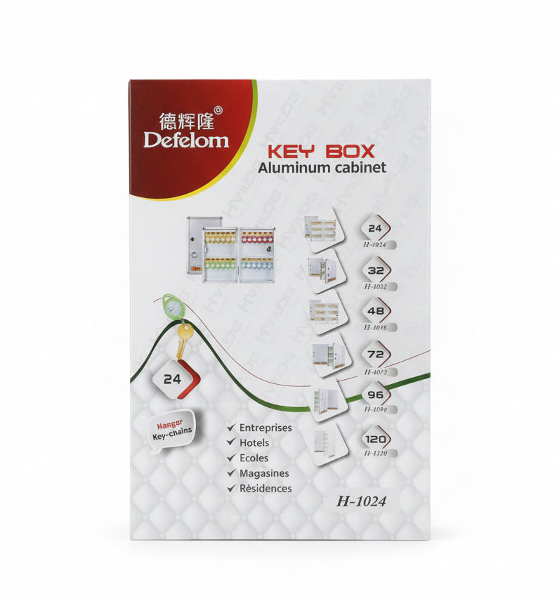 Defelom KEY BOX Aluminium Cabinet 24 / صندوق مفاتيح ديفيلوم – خزانة ألمنيوم لـ 24 مفتاح