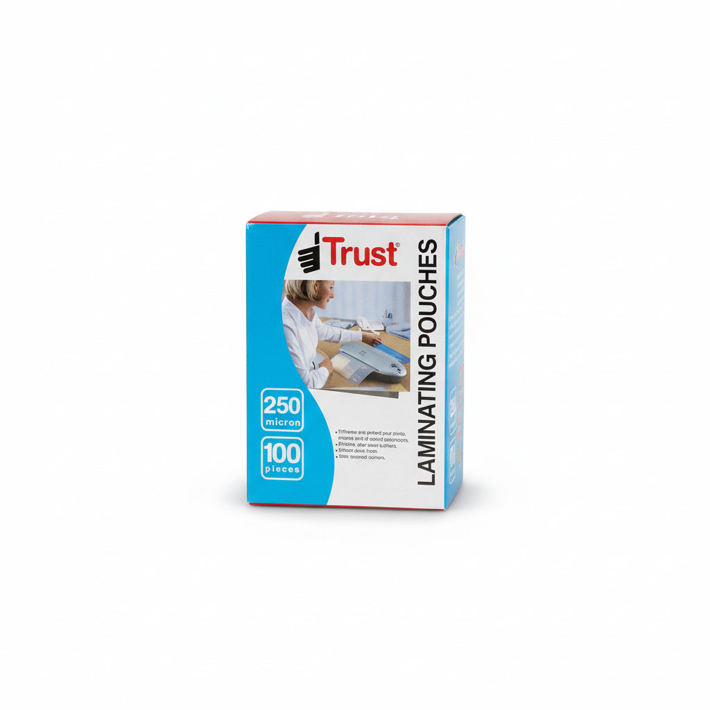 Trust LAMINATING POUCHES 100 Pcs 250 micron / أكياس تغليف حراري من Trust – 100 قطعة – 250 ميكرون