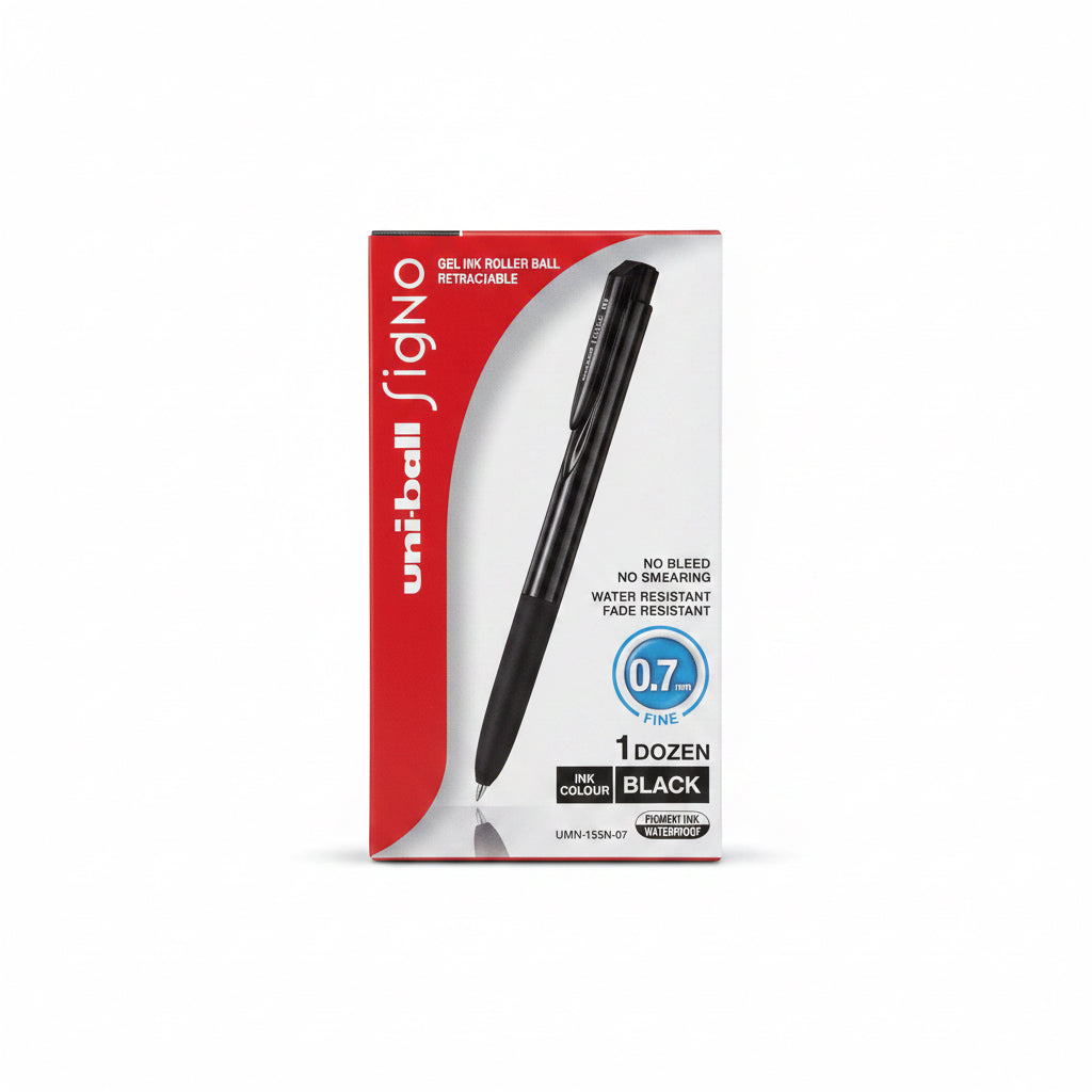 uni-ball signo GEL INK ROLLER BALL Black 0.7mm FINE / يوني بول سينغو جل حبر قلم كرة أسود 0.7 مم دقيق