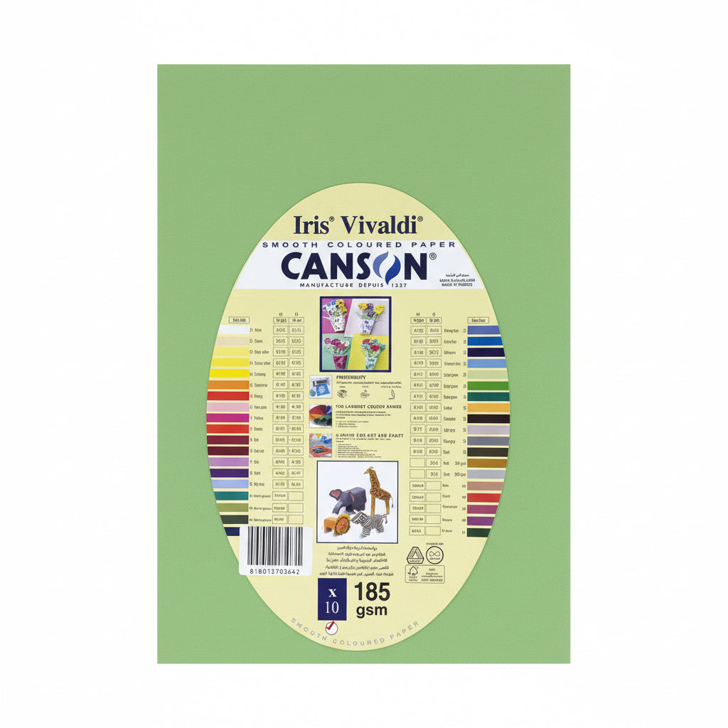 Iris Vivaldi Canson paper A4 185 gsm x10 / ورق كانسون Iris Vivaldi ‏185 A4 جم/م² ×10