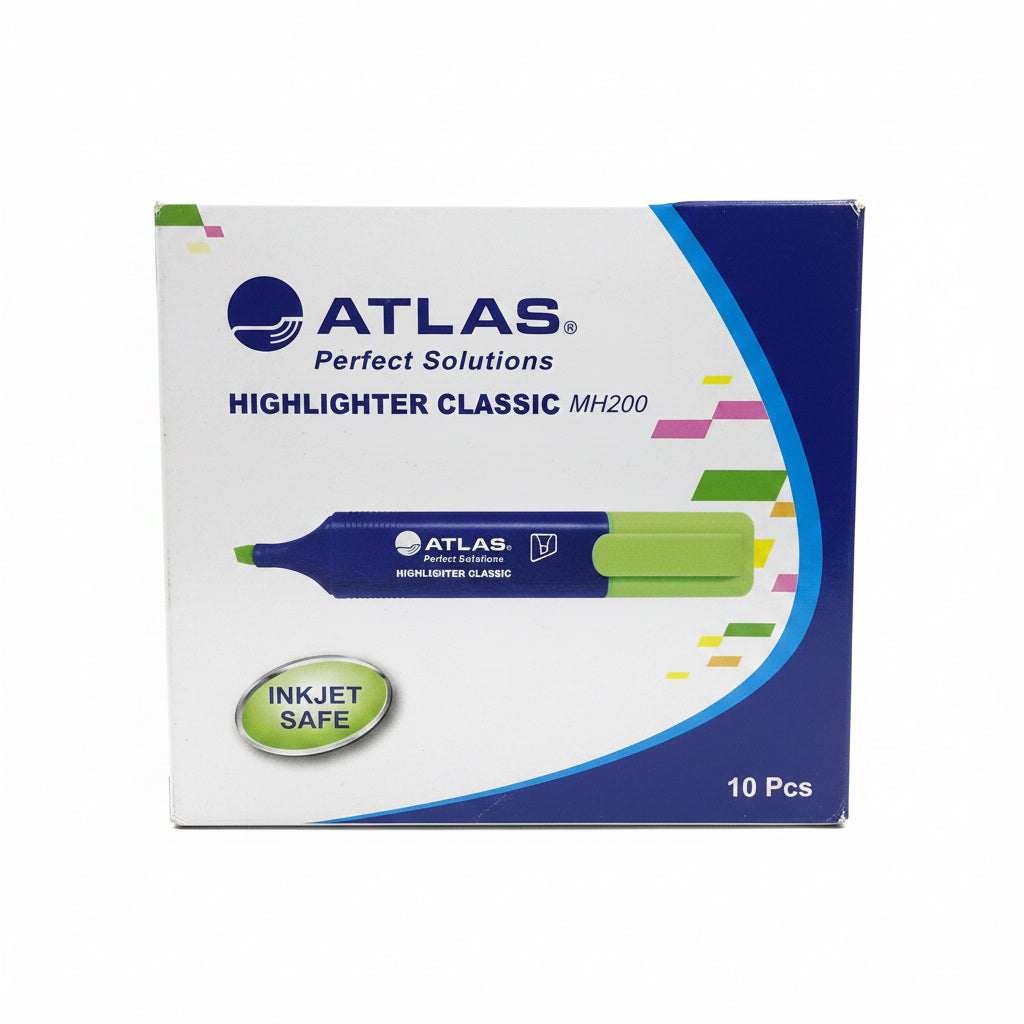 ATLAS Highlighter Classic MH200 Green x10 / أتلاس محدد نص كلاسيك MH200 أخضر 10 قطع