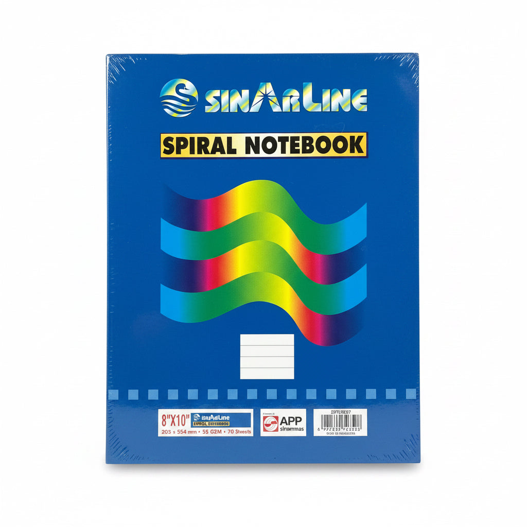 SINAR LINE Spiral NoteBook 8"x10" 6 Pcs / دفتر حلزوني سينار لاين 8 × 10 بوصة 6 قطع