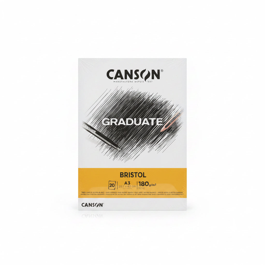 Canson GRADUATE BRISTOL A3 20 sheets 180 gm / ورق كانسون Graduate Bristol، مقاس A3، 20 ورقة، وزن 180 غ/م²