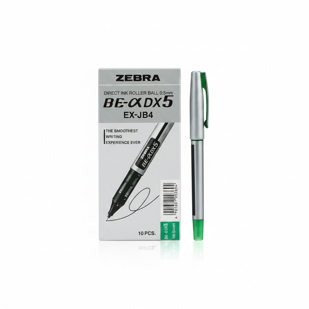 Zebra Liquid Ink Rollerball EX-JB4 0.5 mm, Green, 10 Pcs / زيبرا قلم حبر سائل EX-JB4 0.5 مم أخضر 10 قطع
