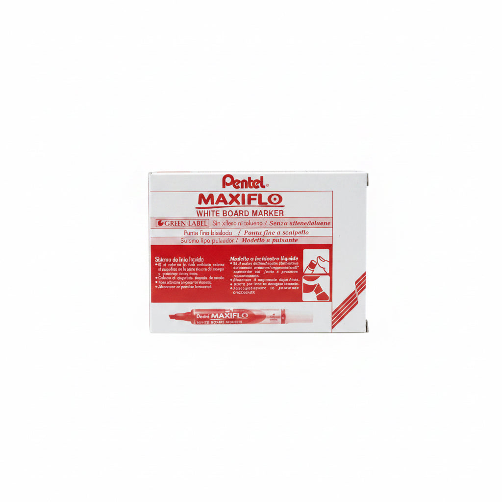 Pentel MAXIFLO white board Marker Red x12 / بنتل ماكسيفلو اقلام سبورة احمر  12 قطعة