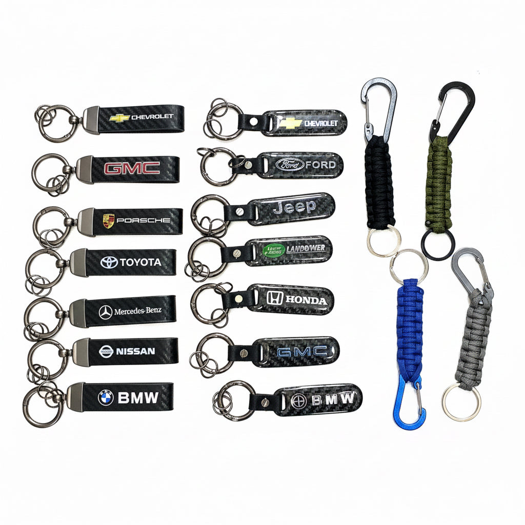 Black Leather Keychain / ميدالية مفاتيح من الجلد الأسود
